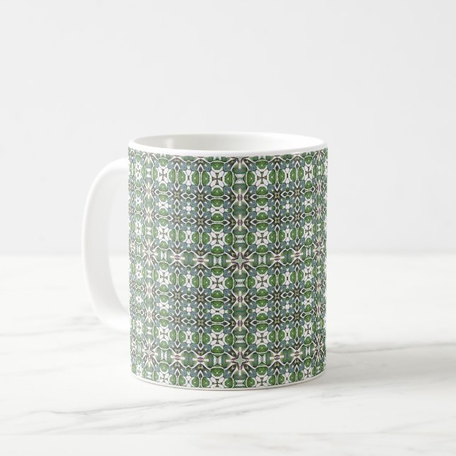 Mug Vert & gris Moderne Motif celtique (Devant gauche)