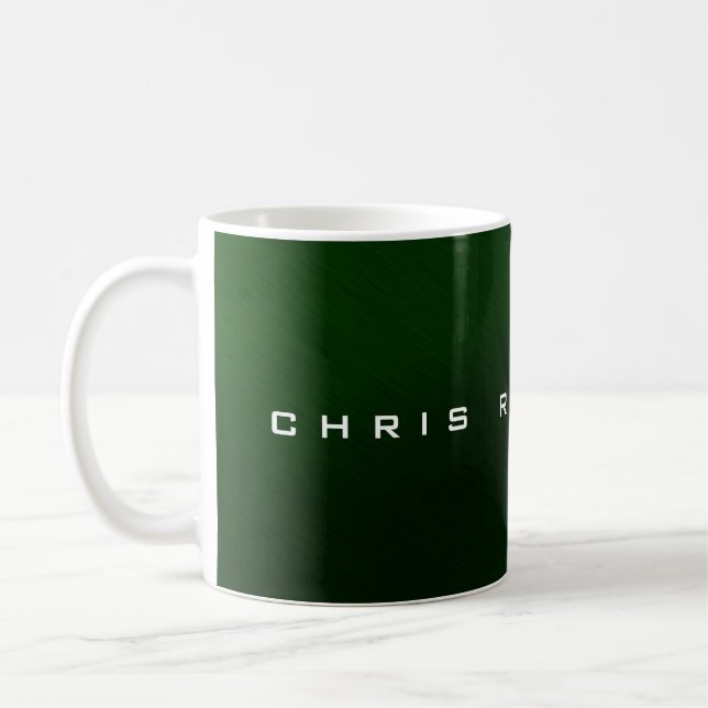 Mug Vert moderne Charmant Charmant Votre Nom (Gauche)