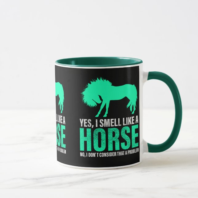 Mug Vert Oui Je Sens Comme Un Cheval (Droite)