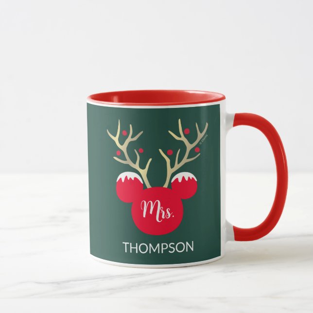 Mug Vert personnalisé Noël Mickey | Mme Mariage  (Droite)