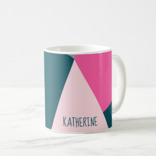 Mug Vert vert de roses indien en pastel géométriques