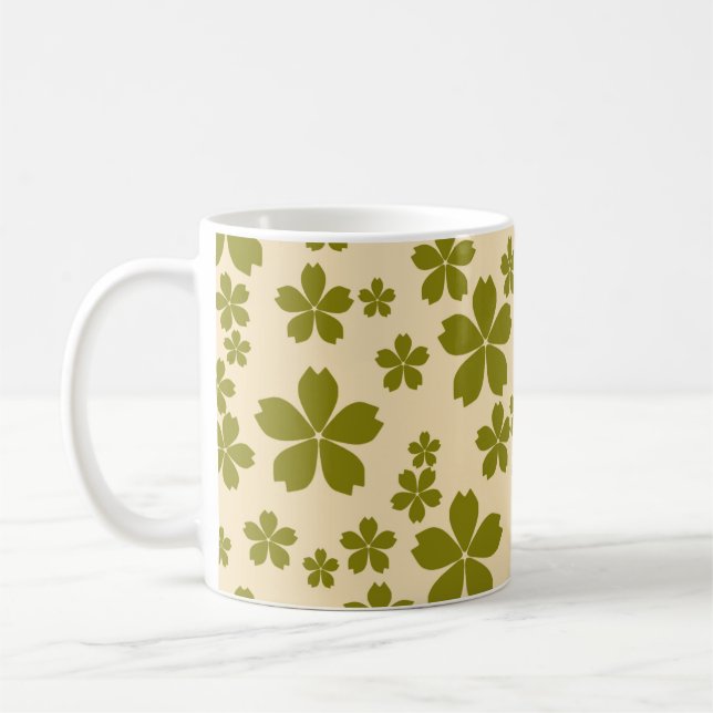Mug Vert Y2K Fleur sauvage Bold Retro Spring Cuisine (Gauche)