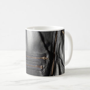 Mug Veste en cuir noir Punk Faux