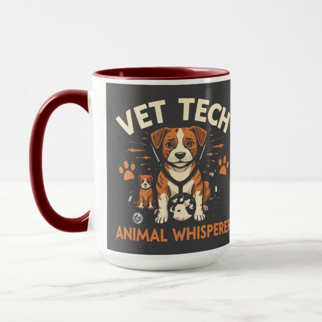Mug Vet Tech Animal Whisperer mignet Chiot Stethoscope (Gauche)