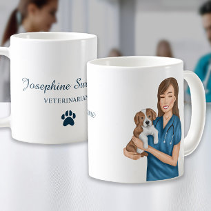 Mug Vétérinaire Docteur Vet Holding Chiot Nom personna