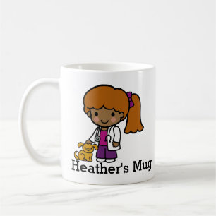 Mug Vétérinaire mignonne fille avec chiot