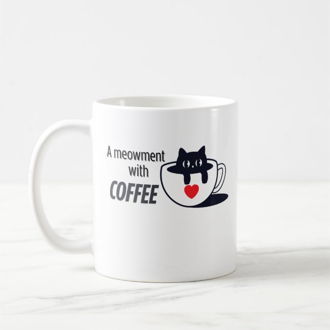 Mug Vibes de café Caty - Art de chat Sleepy (Gauche)
