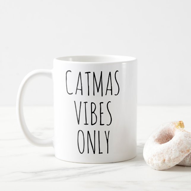 Mug Vibes de Catmas uniquement pour les fêtes de chat (Avec donut)