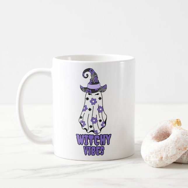 Mug "Vibes de cuisine" Halloween sorcière fantôme viol (Avec donut)