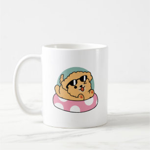 Mug Vibes d'été Chien - Chiot flottant avec lunettes d