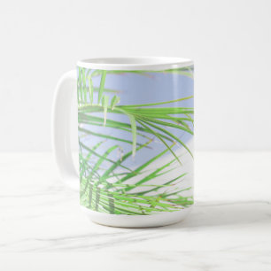 Mug Vibes d'été Palm Tree Feuilles Pale Green Pastel
