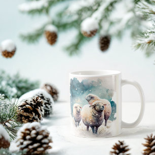 Mug Vibes d'hiver Aquarelle Moutons