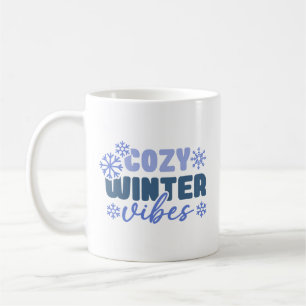 Mug Vibes d'hiver confortables - Typographie du flocon