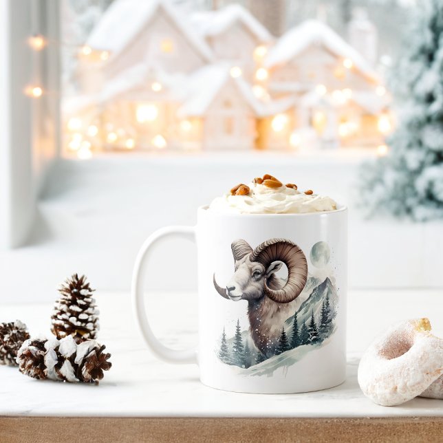 Mug Vibes d'hiver Rocky Mountain Bighorn Sheep - (Créateur téléchargé)