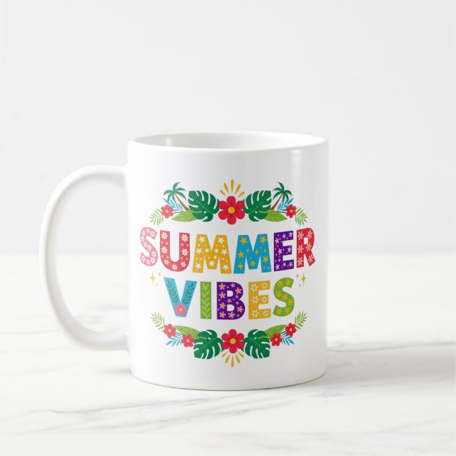Mug Vibes été Floral Design-54504 Sweat - shirt à capu (Gauche)