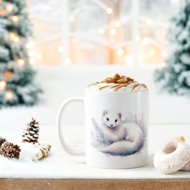Mug Vibes hiver Aquarelle Ermine - (Créateur téléchargé)