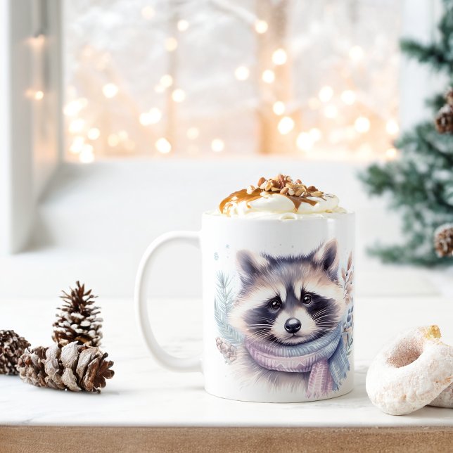 Mug Vibes hiver Aquarelle Raccoon - (Créateur téléchargé)