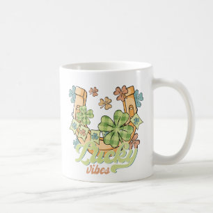 Mug Vibes Lucky - Clovers colorés et fer à cheval d'or