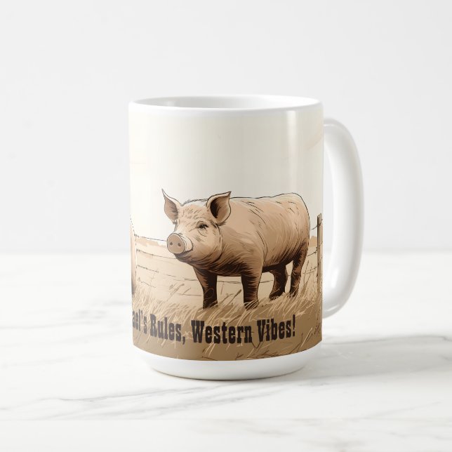 Mug Vibes Occidentales ! Don d'homme modifiable (Devant droit)
