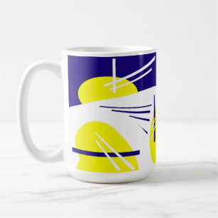 Mug Vibes positives de l'art Abstrait Bleu jaune Bleu 