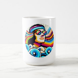 Mug Vibes rétro - les années 70 Pixel Art Super pour H