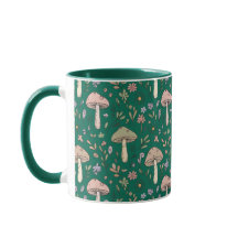 Vibrant Deep Champignons Émeraude Motif Sans Coutu