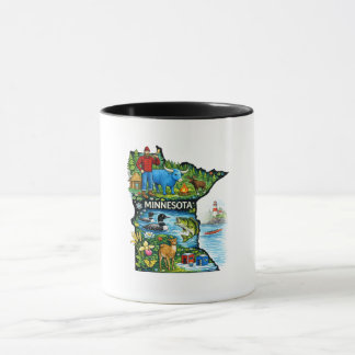 Mug Vibrant Minnesota State Map-Paul Bunyan/Northwoods