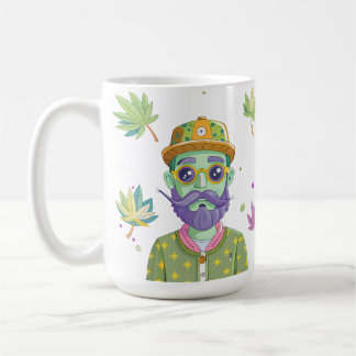 Mug Vibrant Monarch Butterfly Illustration on Light Ba