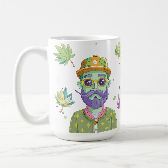 Mug Vibrant Monarch Butterfly Illustration on Light Ba (Gauche)
