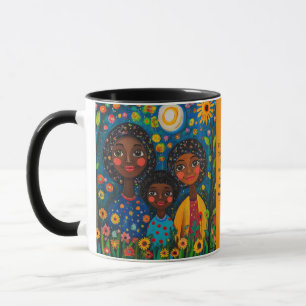 Mug-Vibrant Night Garden Mom and Children Mug