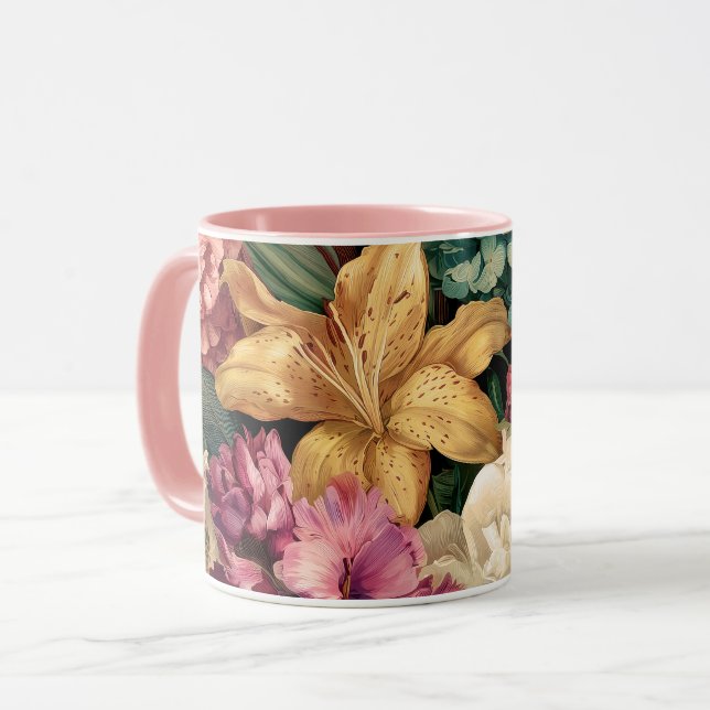 Mug Vibrant Vintage Floral Arrangement (Devant gauche)
