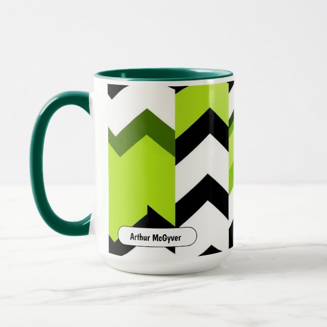 Mug Vibrant Wasabi Chevron Modern Texture (Gauche)