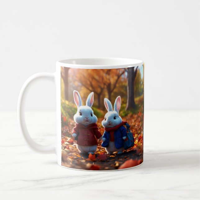 Mug"Vibrant Whimsy: Colourful Rabbit Delight Mug" Coffee Mug (Left)
