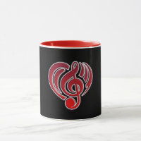 Vibrations Amour Musical Cœur Rouge Note De Musiqu