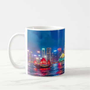 Mug Victoria Harbour & Hong Kong Skyline à la nuit