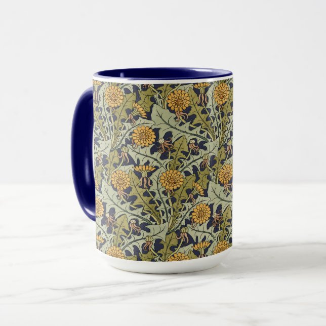 Mug Victorienne époque Art Nouveau Dandelion Flower Mo (Devant gauche)