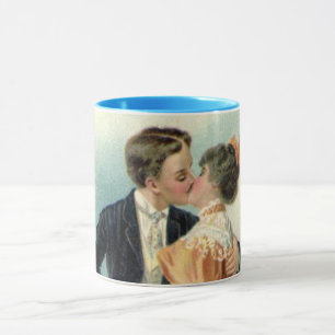 Mug Victorienne Saint Valentin Baiser Vintage sur la L