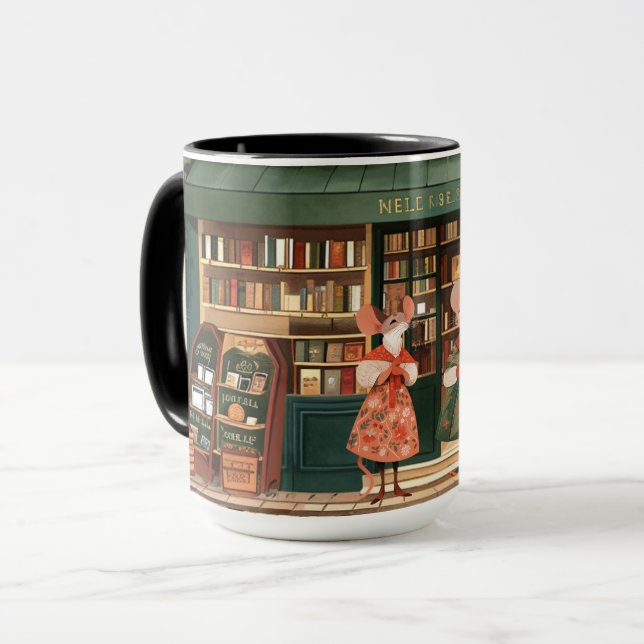 Mug Vie à Mice Town - Amateurs de livres Chitchat (Devant gauche)