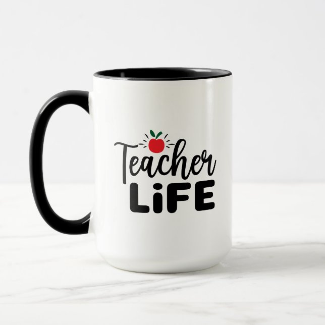 Mug Vie de l'enseignant Wordart (Gauche)