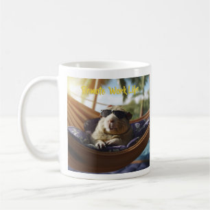 Mug Vie de travail à distance Hammock Guinée Cochon de