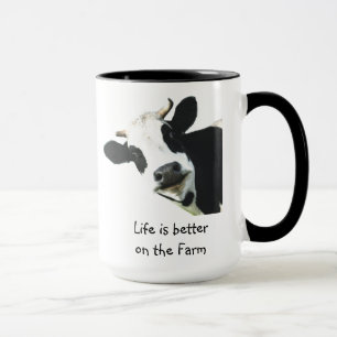 Mug Vie meilleure sur la ferme Vache Animaux Fun