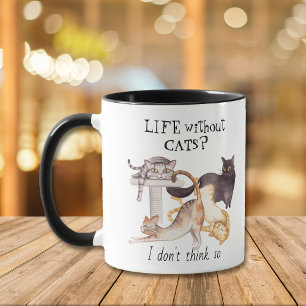 Mug Vie mignonne sans chats Personnalisé