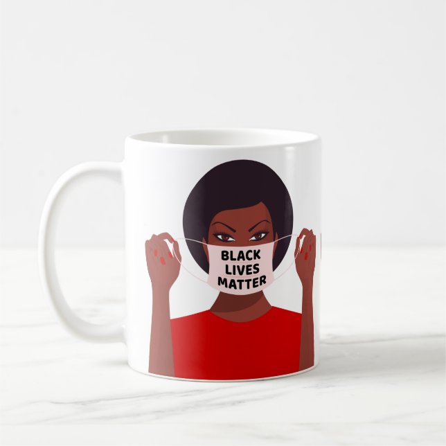 Mug vie noire histoire histoire afro covid masque femm (Gauche)