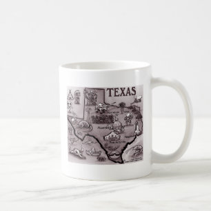 Mug Vieille carte de bande dessinée du Texas