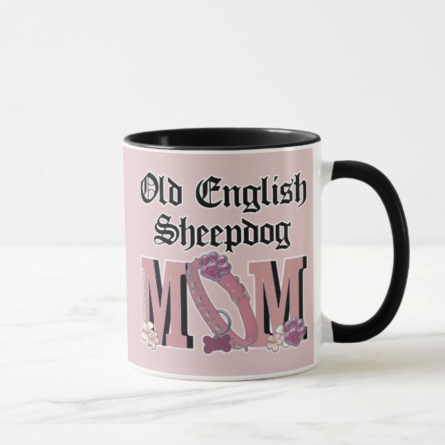 Mug Vieille MAMAN anglaise de chien de berger (Droite)
