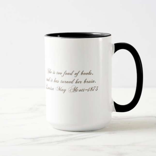 Mug Vieille pile de livre-avec citation (Droite)