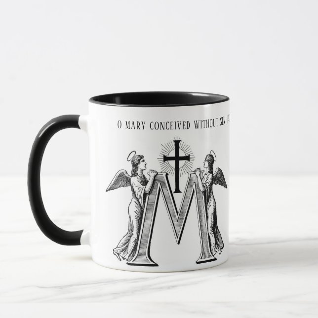 Mug Vierge catholique Marie Croix-Angels Prière Religi (Gauche)