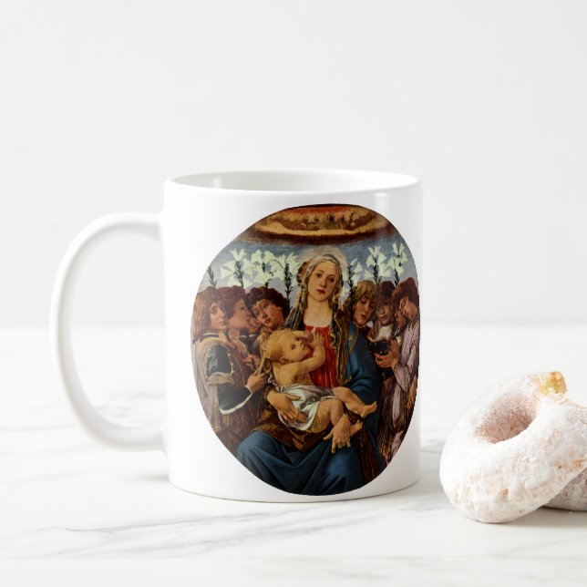 Mug Vierge et enfant avec huit anges par Botticelli (Avec donut)