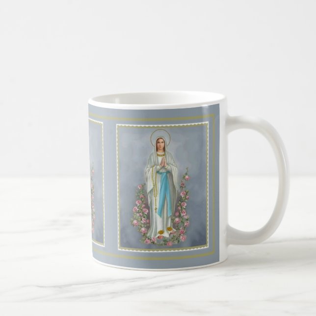 Mug Vierge Marie béni du chapelet w/roses (Droite)