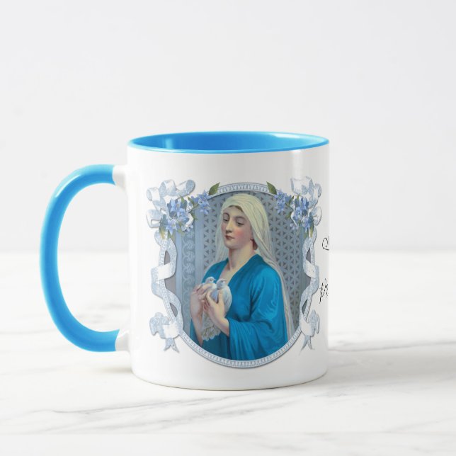 Mug Vierge religieuse Marie avec colombes catholique  (Gauche)